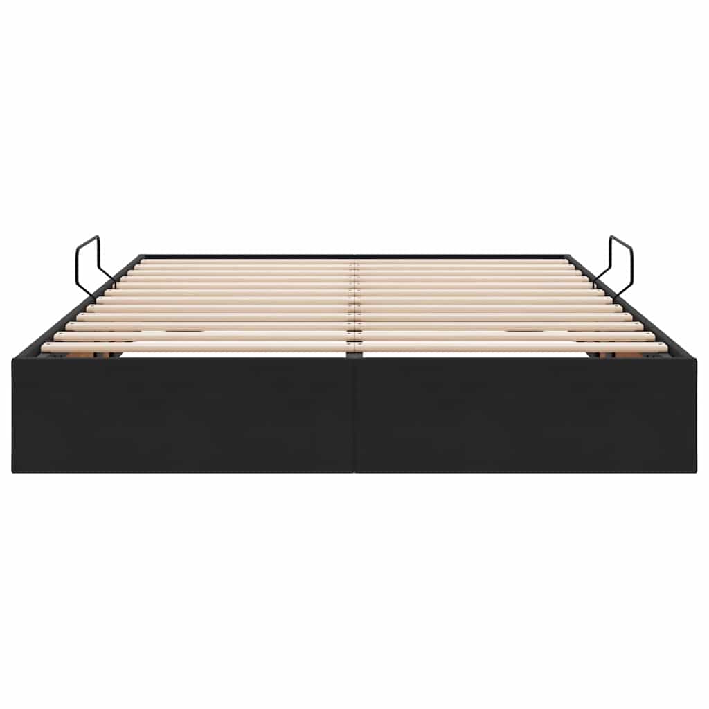 Letto con Contenitore con materasso Nero 140 x 200 cm Velluto 3370102