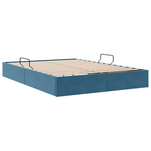 Letto con Contenitore Blu Scuro 140 x 200 cm Velluto 3370104