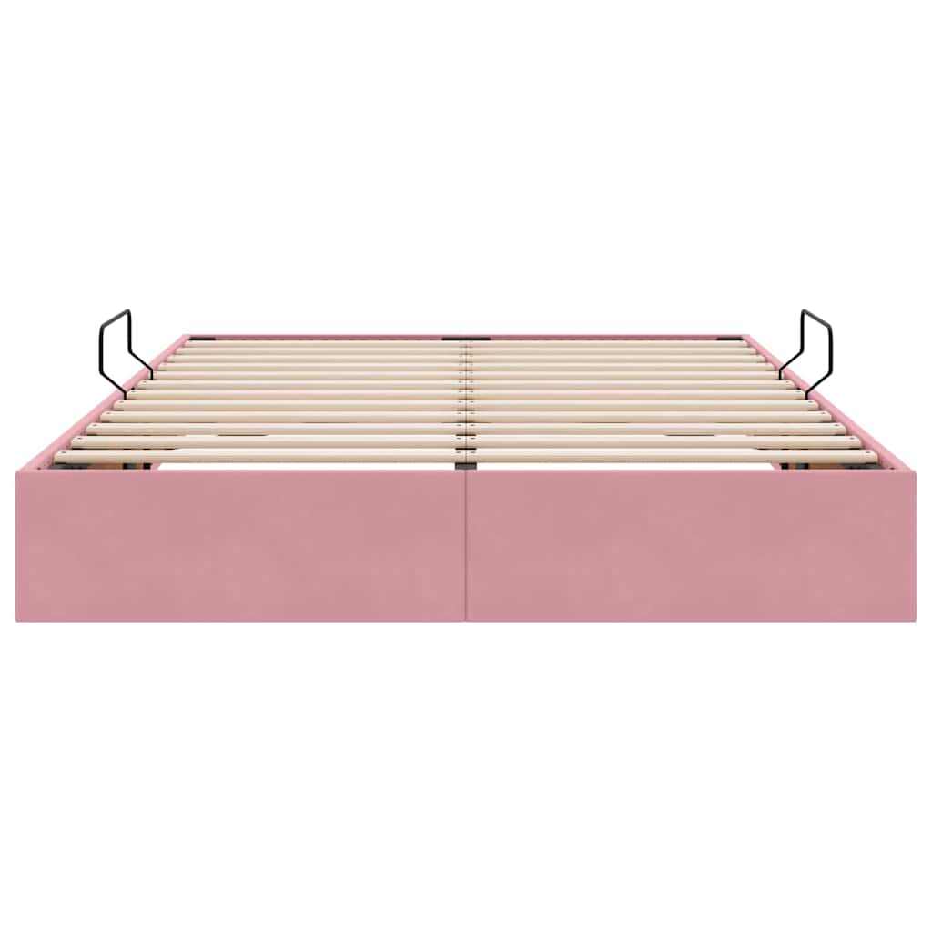 Letto con Contenitore con materasso Rosa 140 x 200 cm Velluto 3370105