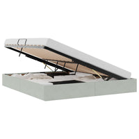 Letto con Contenitore Grigio chiaro 160 x 200 cm Velluto 3370106