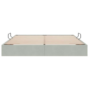 Letto con Contenitore Grigio chiaro 160 x 200 cm Velluto 3370106