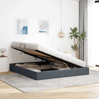 Letto con Contenitore Grigio scuro 160 x 200 cm Velluto 3370107