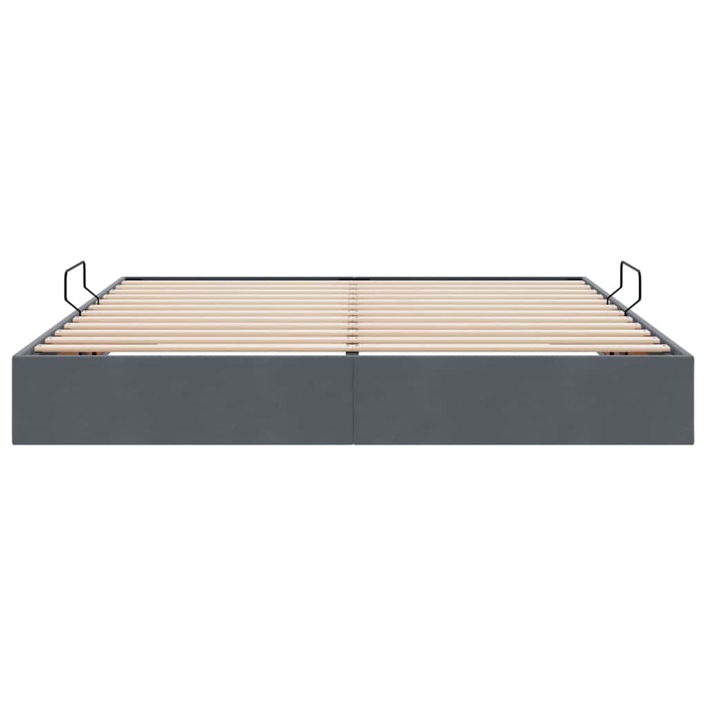 Letto con Contenitore Grigio scuro 160 x 200 cm Velluto 3370107