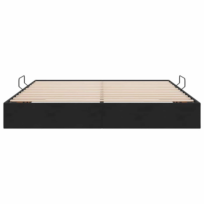 Letto con Contenitore con materasso Nero 160 x 200 cm Velluto 3370108