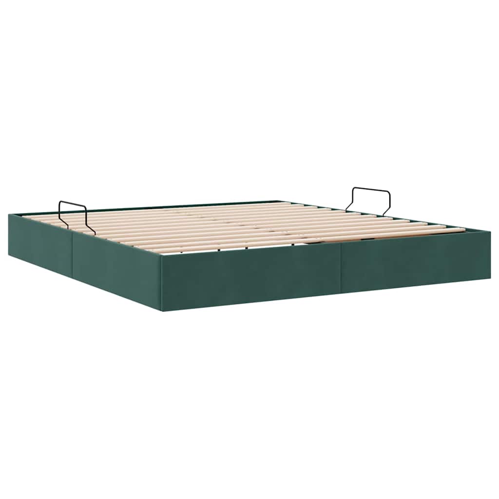 Letto con Contenitore Verde Scuro 160 x 200 cm Velluto 3370109