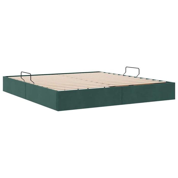 Letto con Contenitore Verde Scuro 160 x 200 cm Velluto 3370109