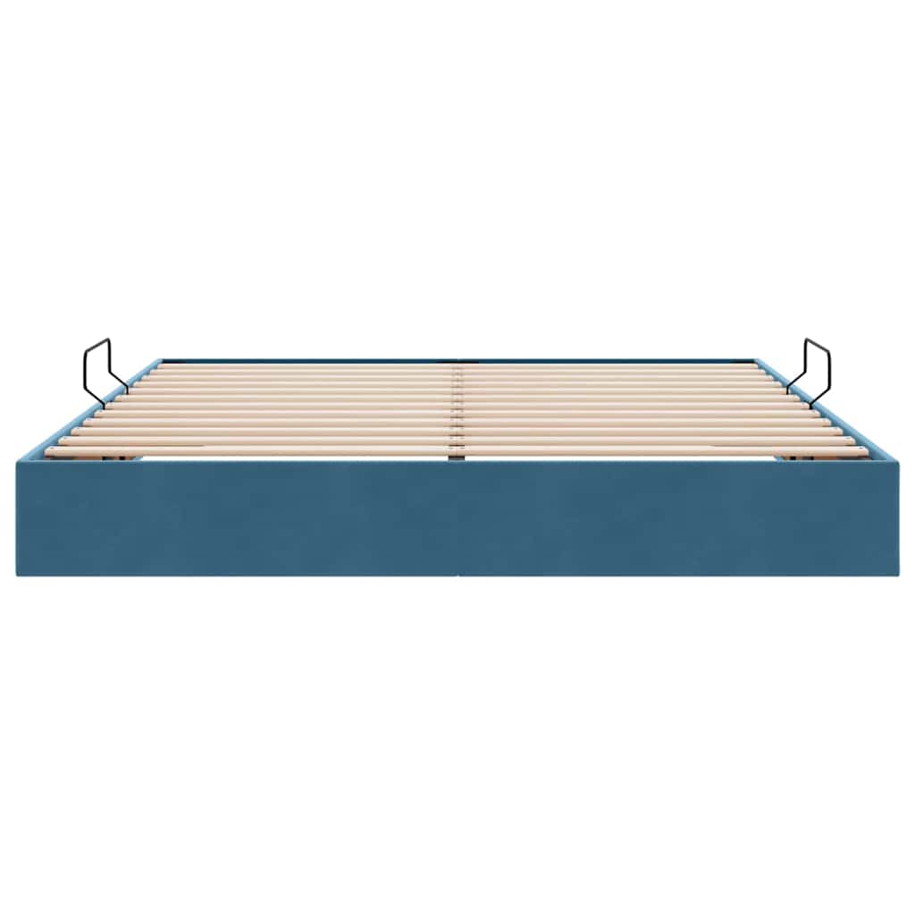 Letto con Contenitore Blu Scuro 160 x 200 cm Velluto 3370110