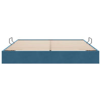 Letto con Contenitore Blu Scuro 160 x 200 cm Velluto 3370110