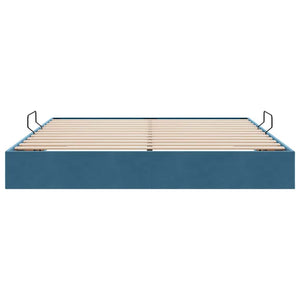 Letto con Contenitore Blu Scuro 160 x 200 cm Velluto 3370110