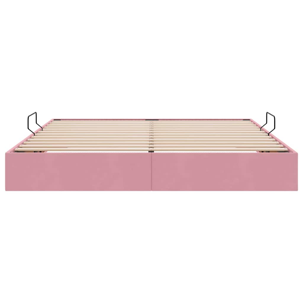 Letto con Contenitore con materasso Rosa 160 x 200 cm Velluto 3370111