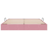 Letto con Contenitore con materasso Rosa 160 x 200 cm Velluto 3370111
