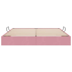 Letto con Contenitore con materasso Rosa 160 x 200 cm Velluto 3370111