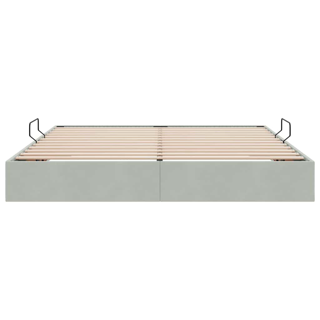 Letto con Contenitore Grigio chiaro 180 x 200 cm Velluto 3370112