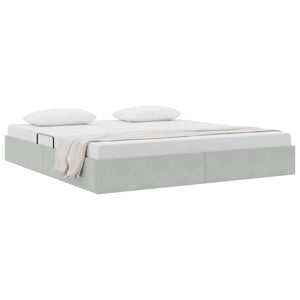 Letto con Contenitore Grigio chiaro 180 x 200 cm Velluto 3370112