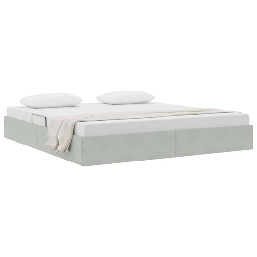 Letto con Contenitore Grigio chiaro 180 x 200 cm Velluto 3370112