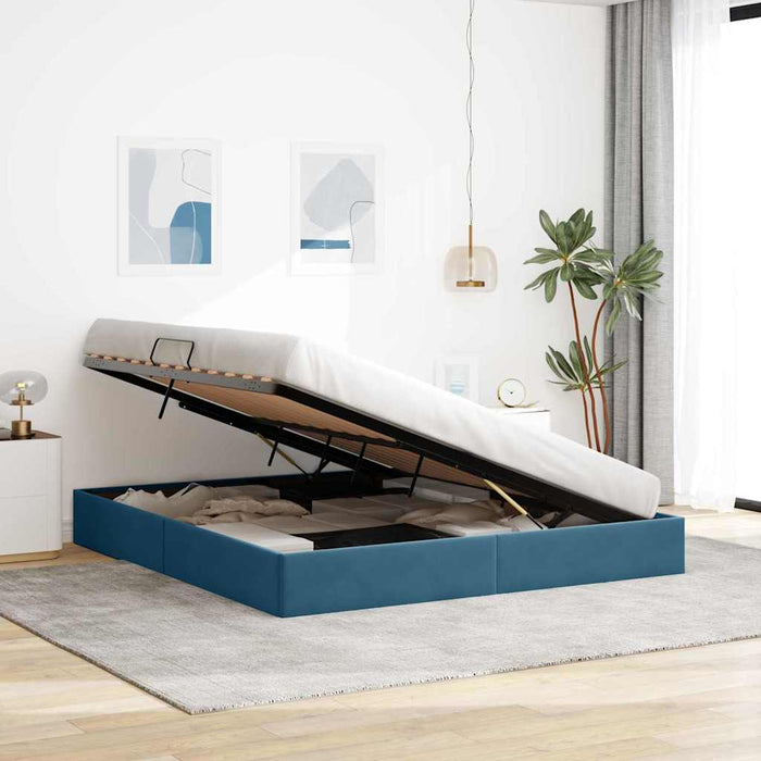 Letto con Contenitore Blu Scuro 180 x 200 cm Velluto 3370116