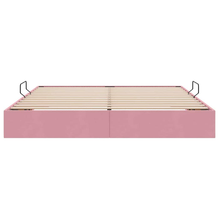 Letto con Contenitore con materasso Rosa 180 x 200 cm Velluto 3370117