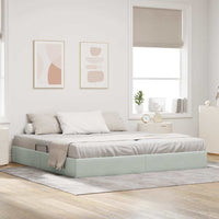 Letto con Contenitore Grigio chiaro 200 x 200 cm Velluto 3370118