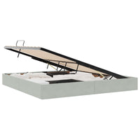 Letto con Contenitore Grigio chiaro 200 x 200 cm Velluto 3370118