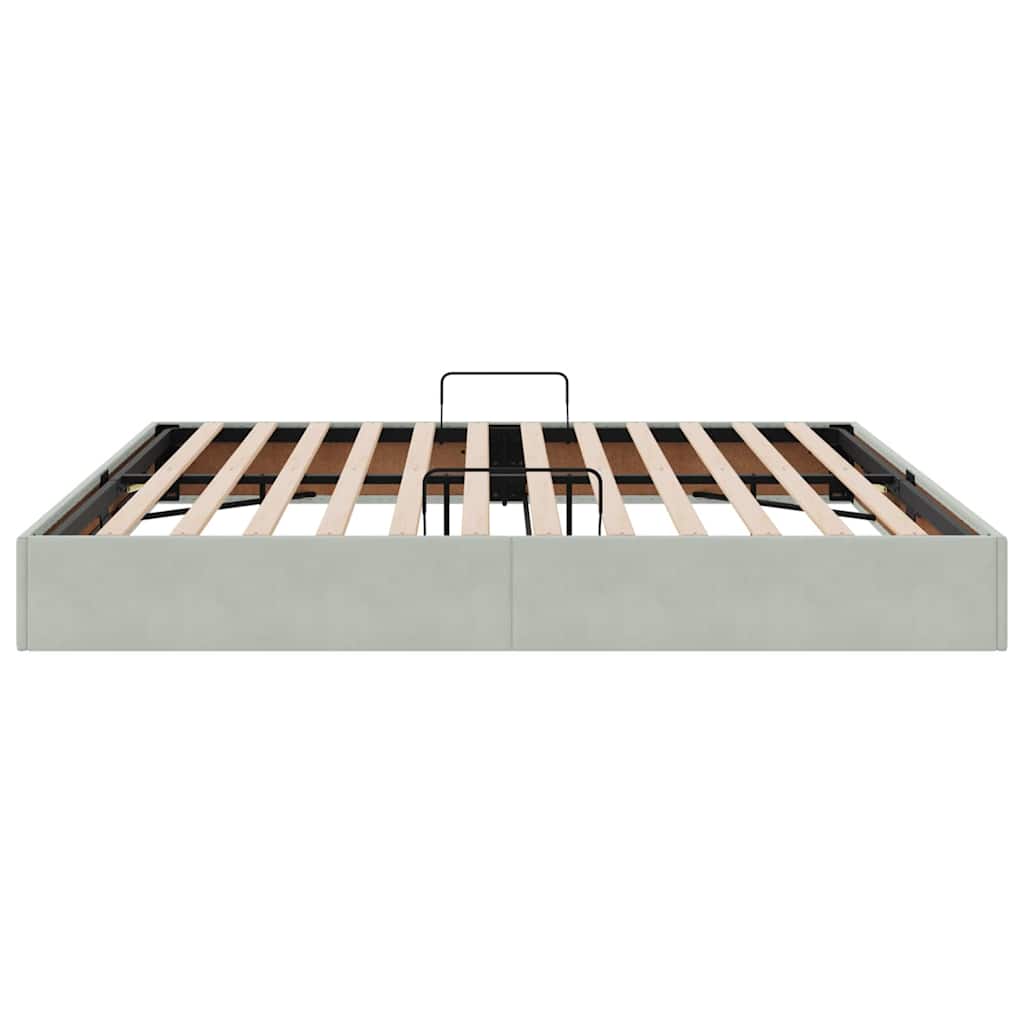 Letto con Contenitore Grigio chiaro 200 x 200 cm Velluto 3370118