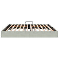 Letto con Contenitore Grigio chiaro 200 x 200 cm Velluto 3370118