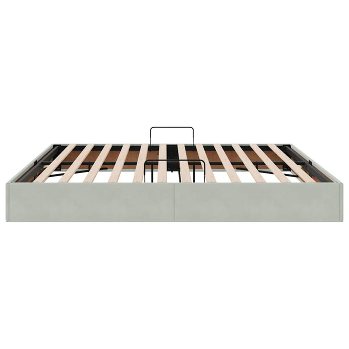 Letto con Contenitore Grigio chiaro 200 x 200 cm Velluto 3370118