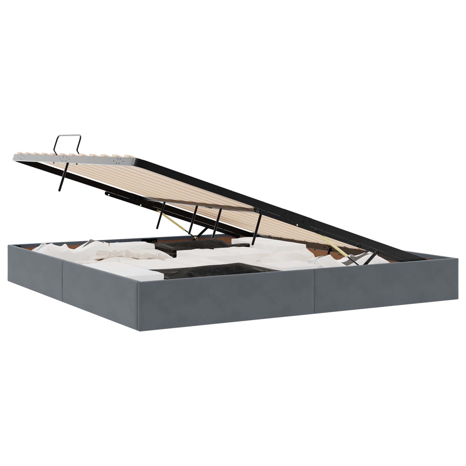 Letto con Contenitore Grigio scuro 200 x 200 cm Velluto 3370119