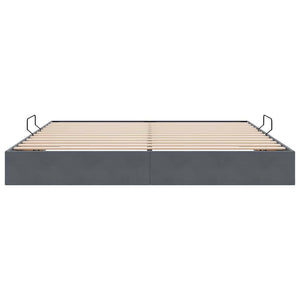 Letto con Contenitore Grigio scuro 200 x 200 cm Velluto 3370119