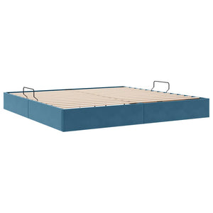 Letto con Contenitore Blu Scuro 200 x 200 cm Velluto 3370122