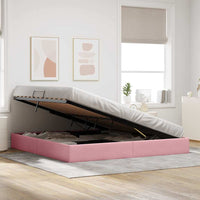 Letto con Contenitore con materasso Rosa 200 x 200 cm Velluto 3370123
