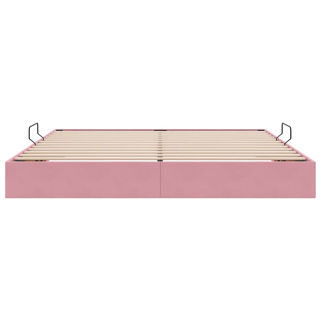 Letto con Contenitore con materasso Rosa 200 x 200 cm Velluto 3370123