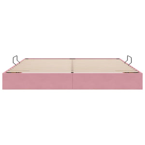 Letto con Contenitore con materasso Rosa 200 x 200 cm Velluto 3370123