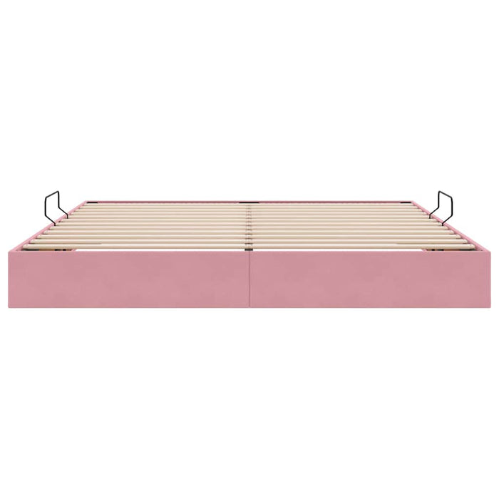 Letto con Contenitore con materasso Rosa 200 x 200 cm Velluto 3370123