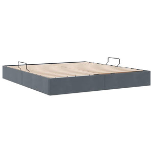 Letto con Contenitore Grigio scuro 180 x 200 cm Velluto 3370128