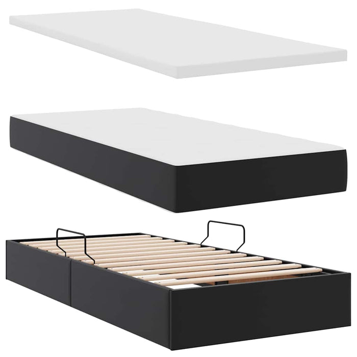 Letto con contenitore e materasso Nero 90 x 190 cm 3370142