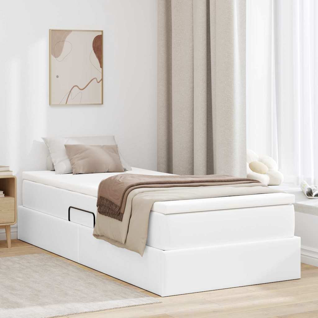 Letto con contenitore e materasso Bianco 90 x 190 cm 3370143