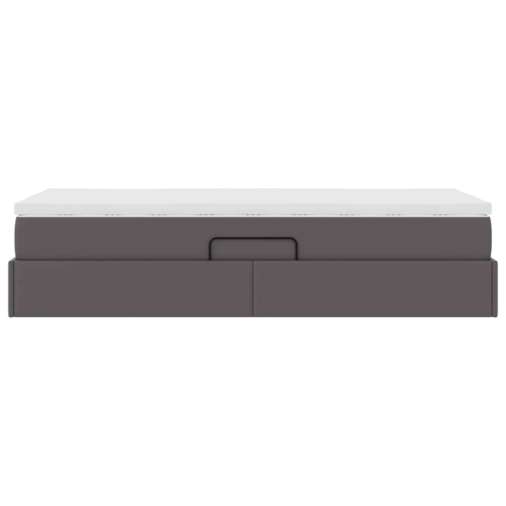 Letto con contenitore e materasso Grigio 90 x 190 cm 3370144