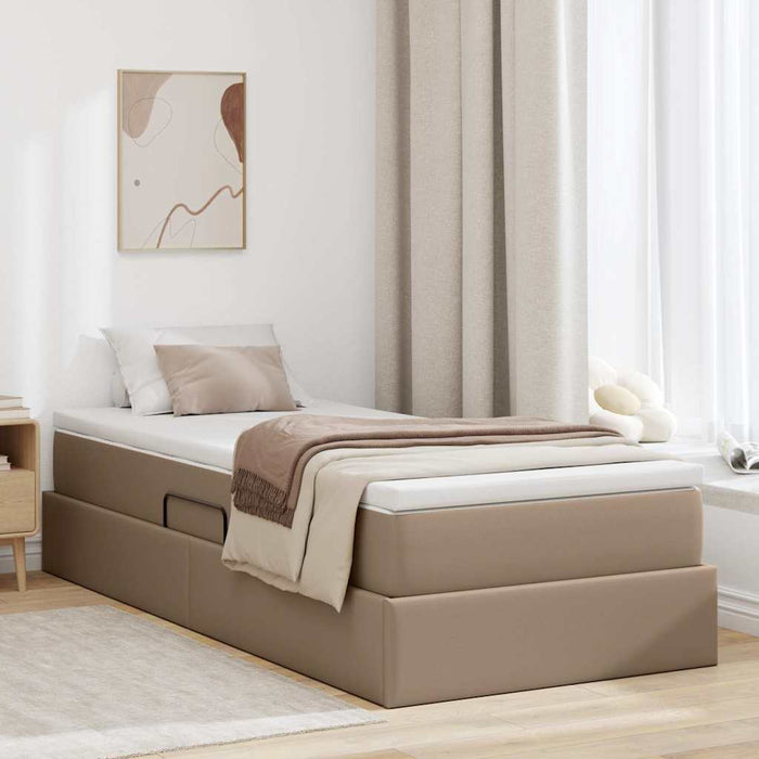 Letto con contenitore e materasso Cappuccino 90 x 190 cm 3370145
