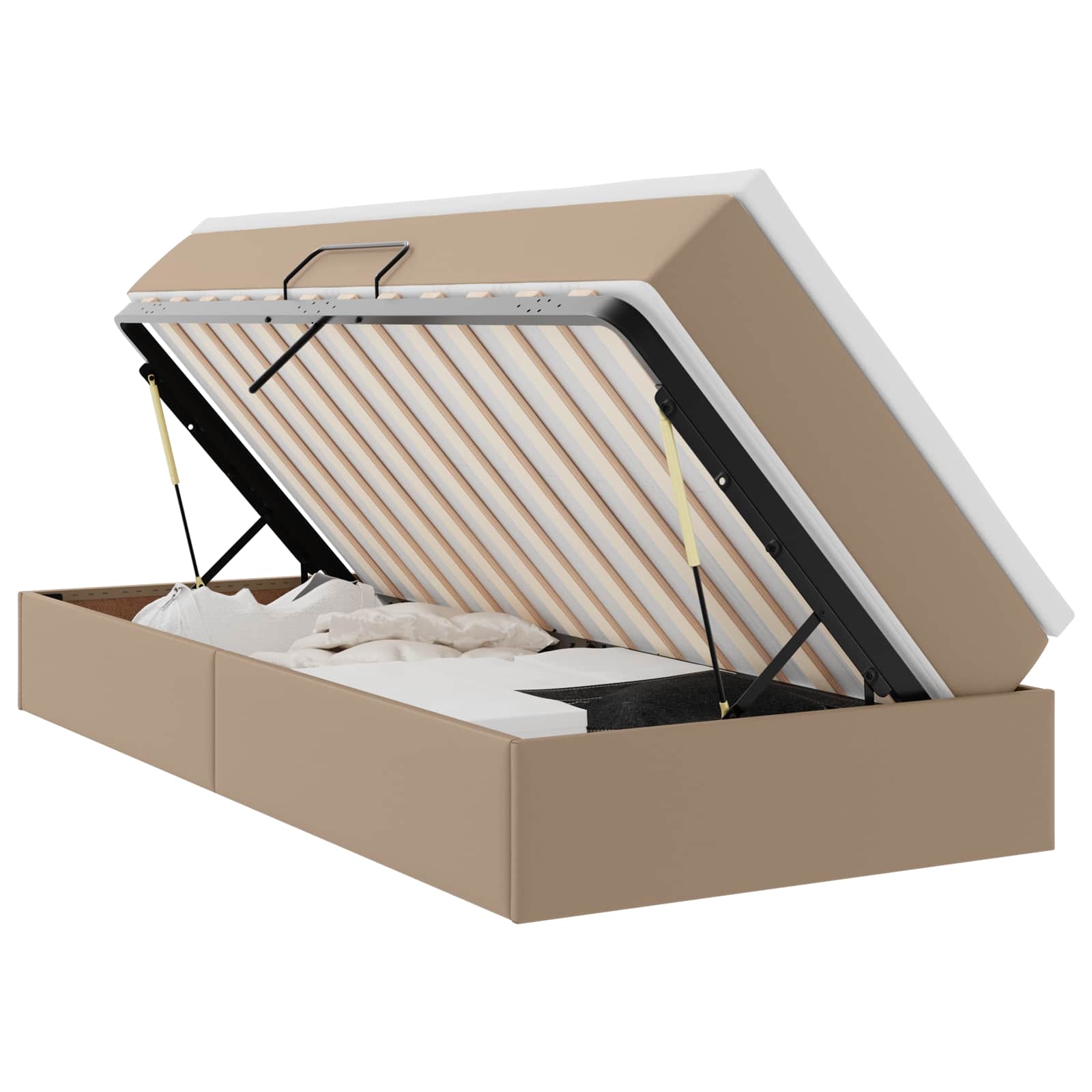 Letto con contenitore e materasso Cappuccino 90 x 200 cm 3370149