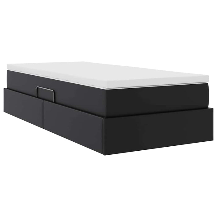 Letto con contenitore e materasso Nero 100 x 200 cm 3370150