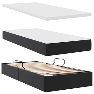 Letto con contenitore e materasso Nero 100 x 200 cm 3370150