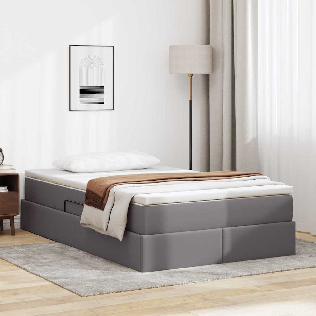 Letto con contenitore e materasso Grigio 120 x 200 cm