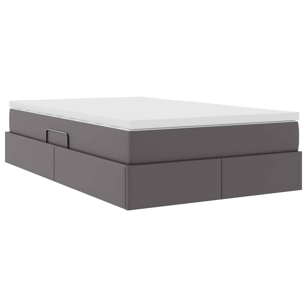 Letto con contenitore e materasso Grigio 120 x 200 cm