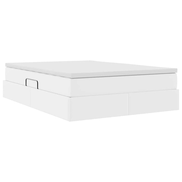 Letto con contenitore e materasso Bianco 140 x 190 cm