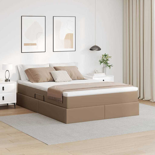 Letto con contenitore e materasso Cappuccino 140 x 190 cm 3370165