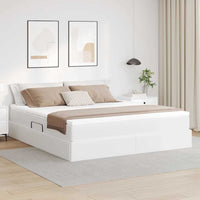 Letto con contenitore e materasso Bianco 160 x 200 cm