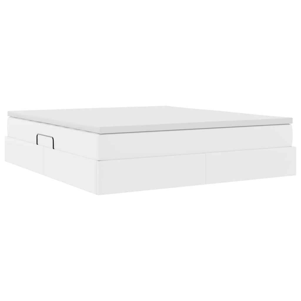 Letto con contenitore e materasso Bianco 160 x 200 cm