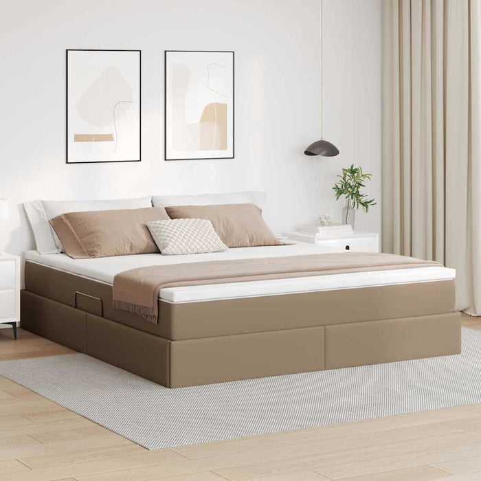 Letto con contenitore e materasso Cappuccino 160 x 200 cm