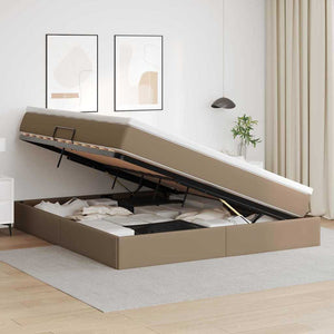 Letto con contenitore e materasso Cappuccino 160 x 200 cm