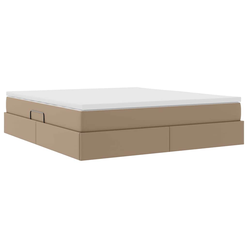 Letto con contenitore e materasso Cappuccino 160 x 200 cm